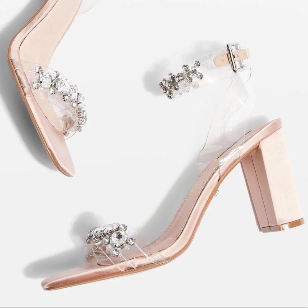 Topshop Rochelle Two Part Heels - Blush